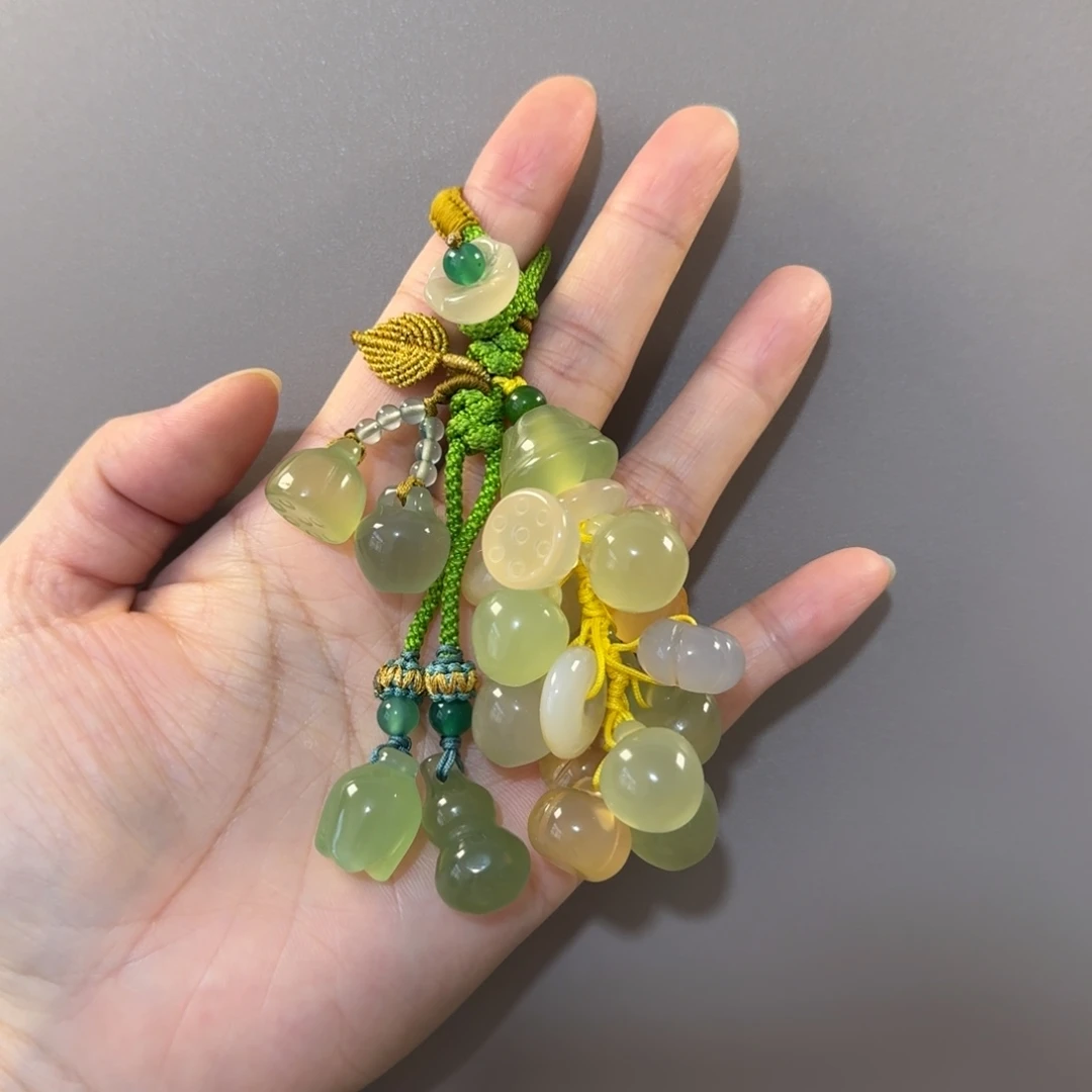 君***云玛瑙/玉髓钥匙挂件未镶嵌