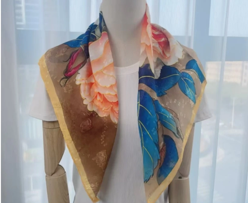 【多款】国风剪花夏季百搭高档时尚遮阳防晒丝巾蓝色中国风70方巾