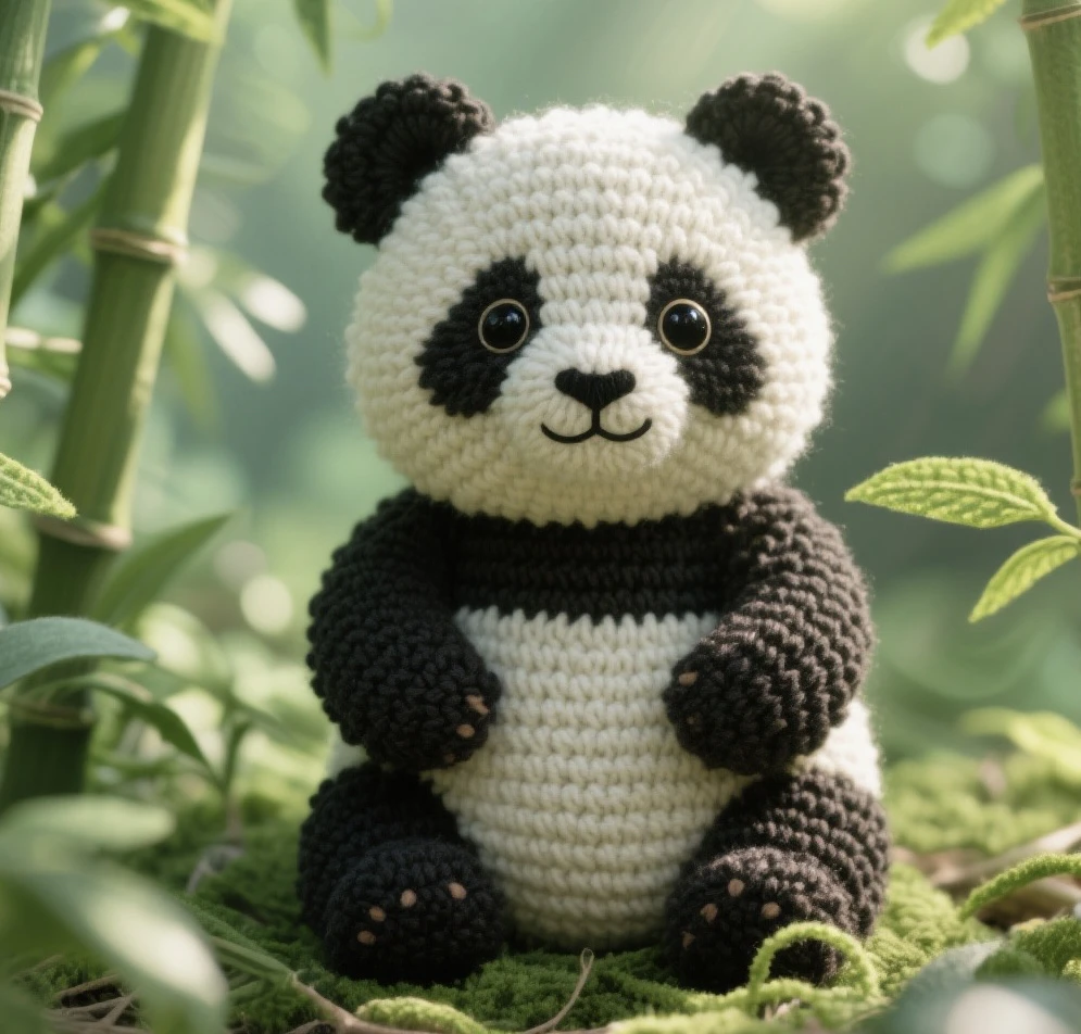 网红可爱小熊猫diy材料包视频教程