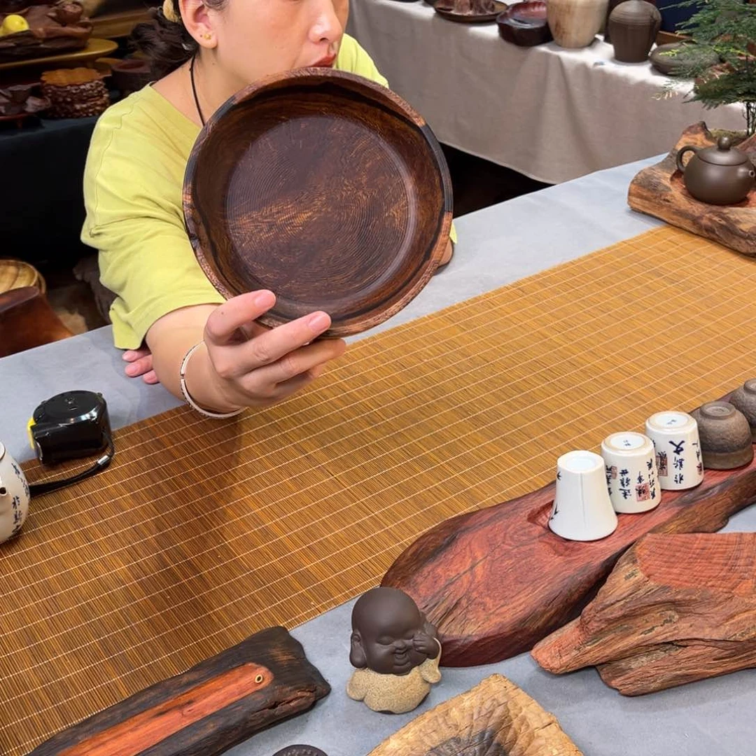 缅甸鸡翅木工艺果盘