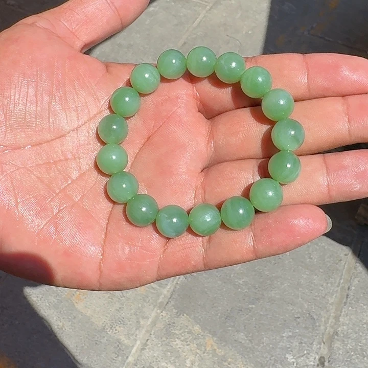 手串未镶嵌和田玉卡12粉青猫眼