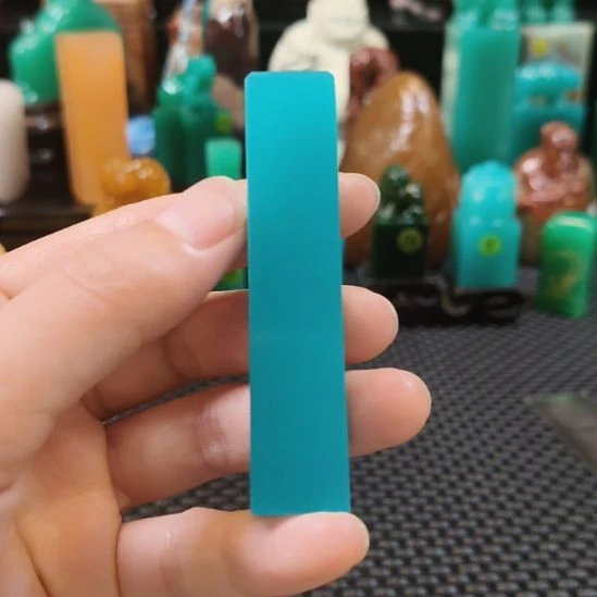 寿山石印石天空蓝素章