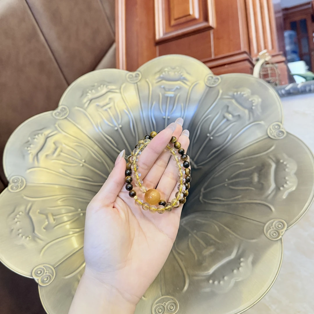 by30 金发晶双圈手串