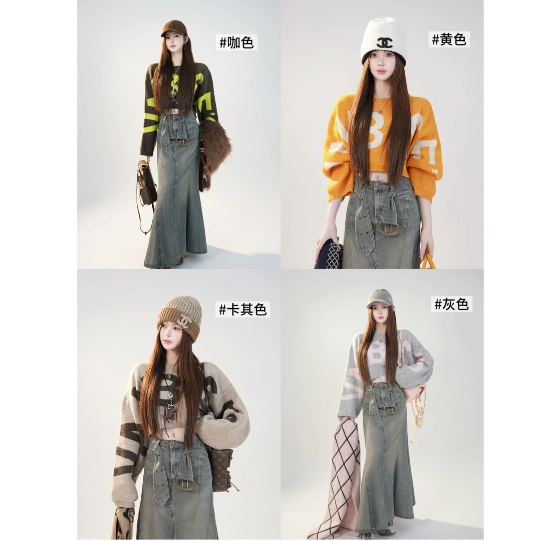 冰冰 毛衣预BBQ5MY6971A时尚女士宽松圆领秋冬提花