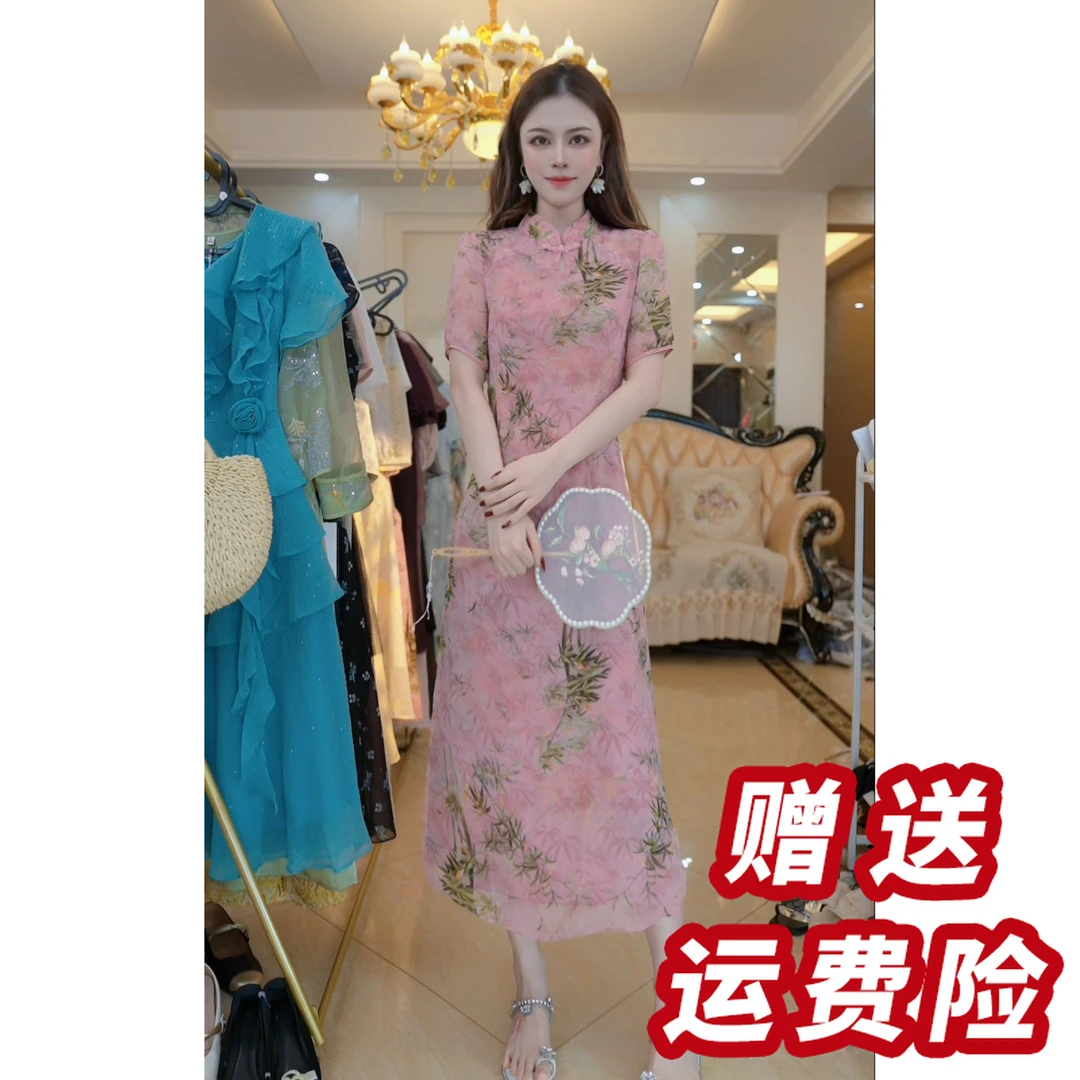 【赠送运费险】2025夏季显瘦中长裙子高端气质收腰连衣裙女A51910