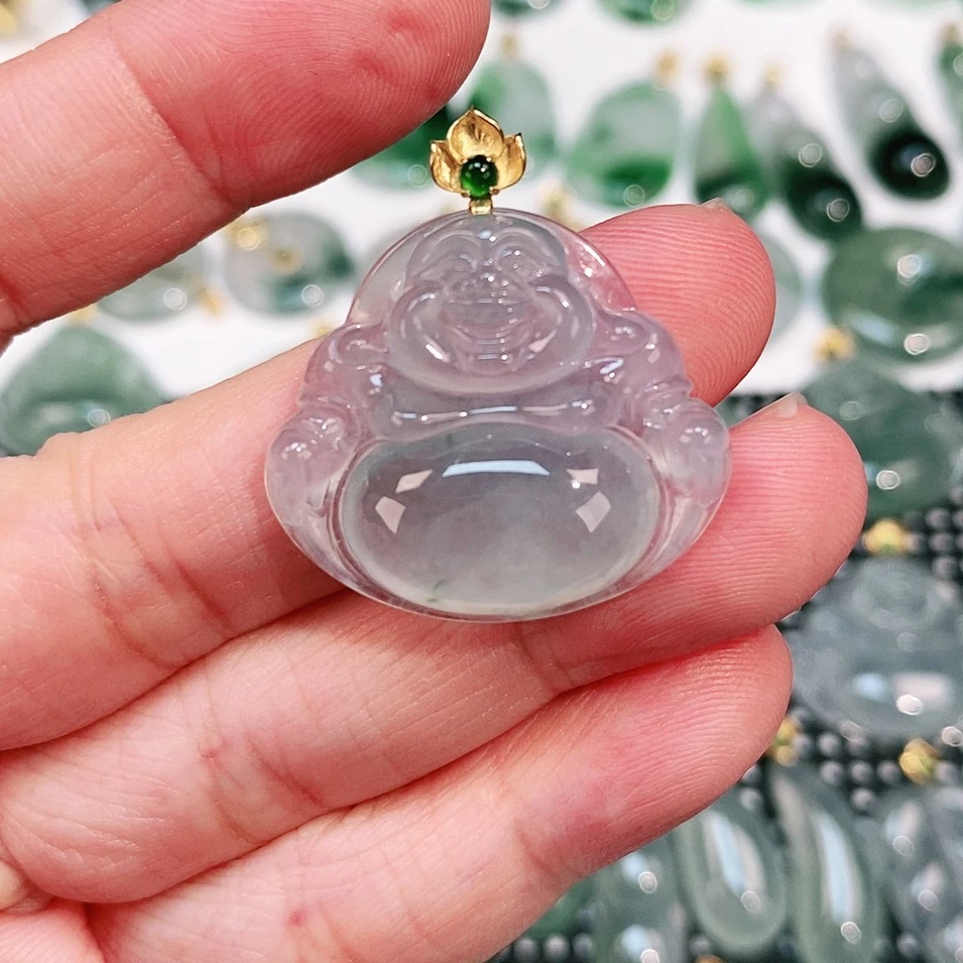 翡翠颈饰18K金镶嵌吊坠