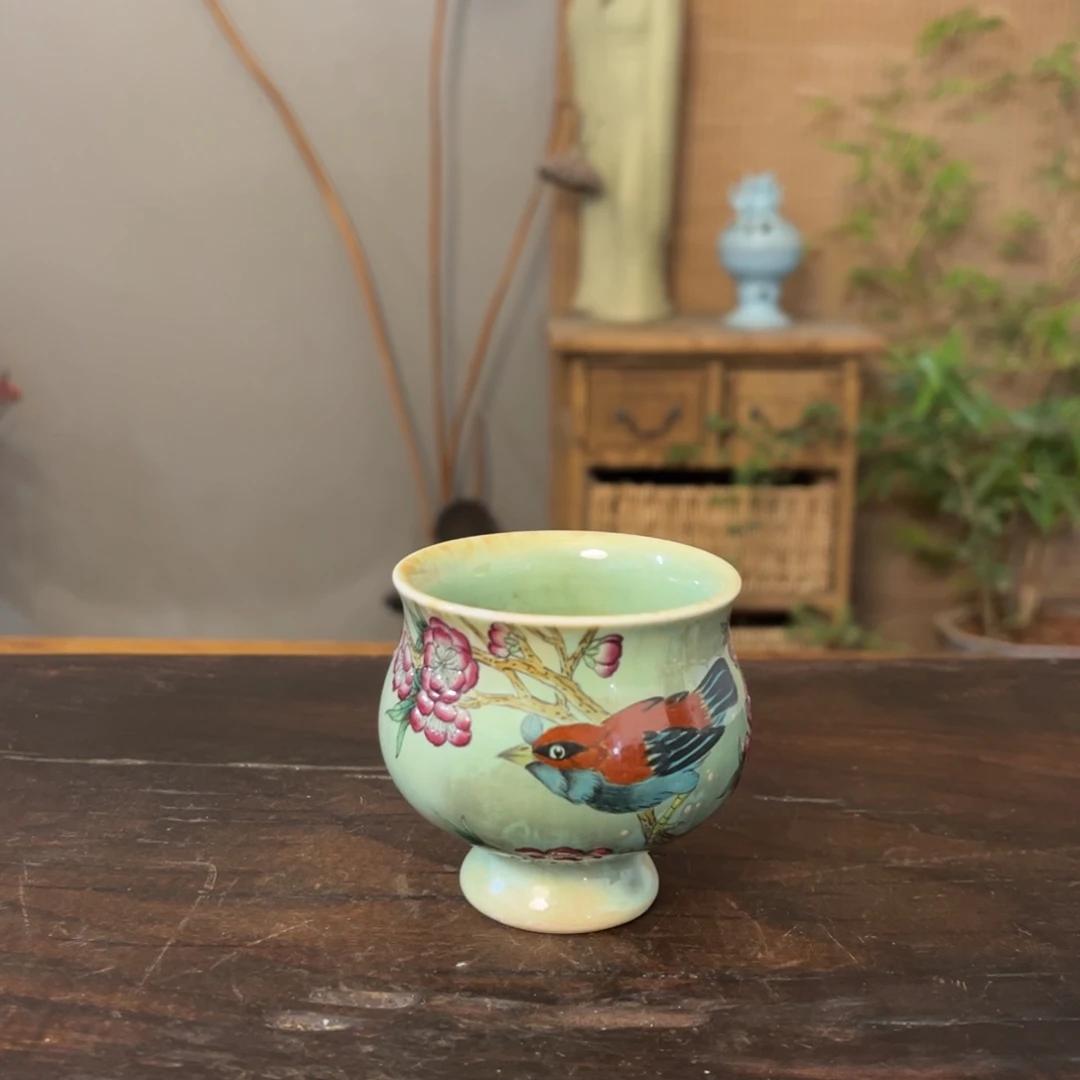 杯柴烧手工手绘陶瓷