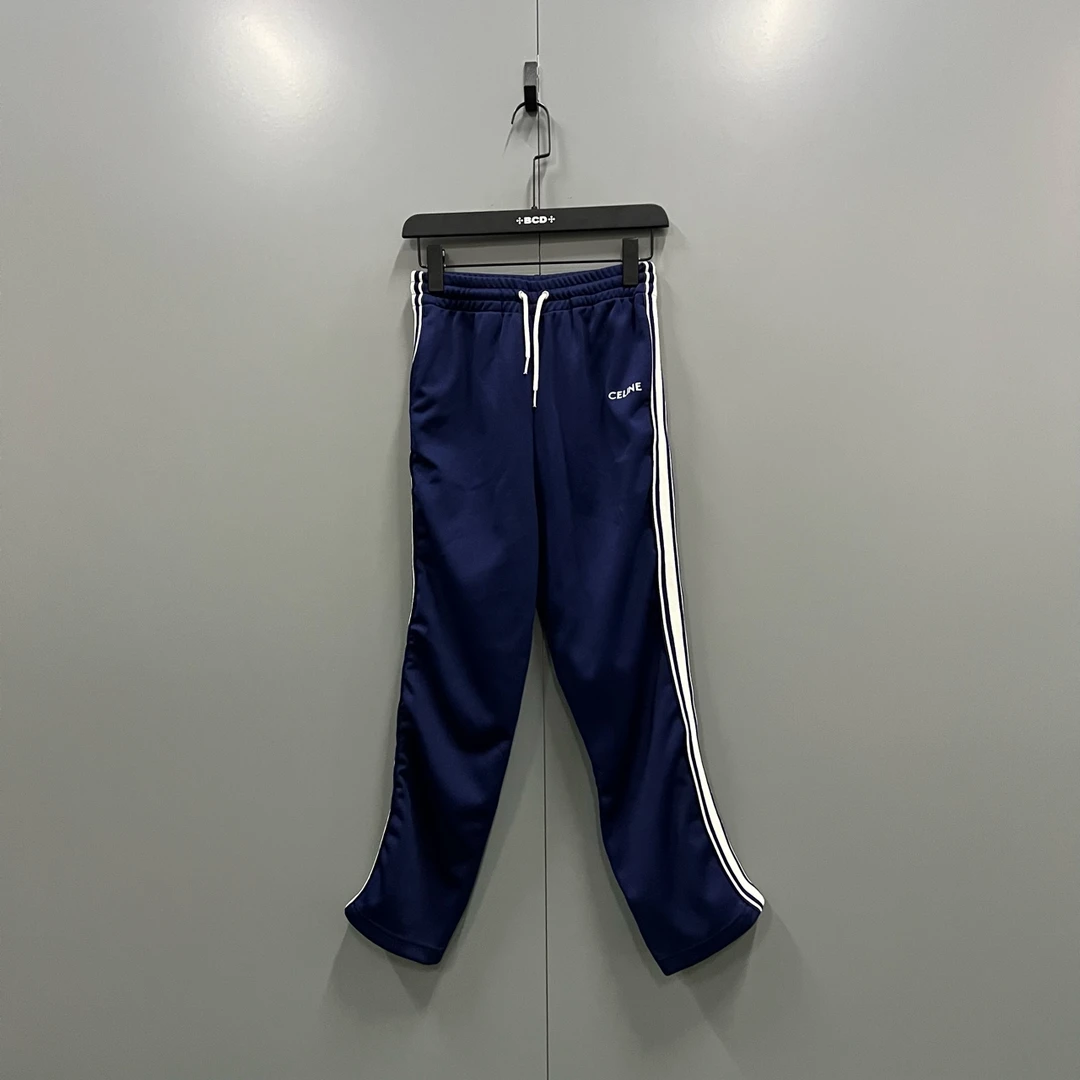 95新 Celine/思琳 tt2 侧边条纹logo抽绳长裤 S码/95新/603152