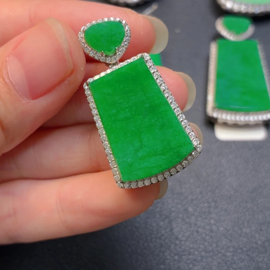 翡翠银S925镶嵌吊坠(不含链)