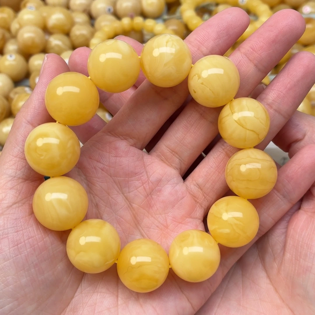 蜜蜡未镶嵌裸石18+蜜蜡手串