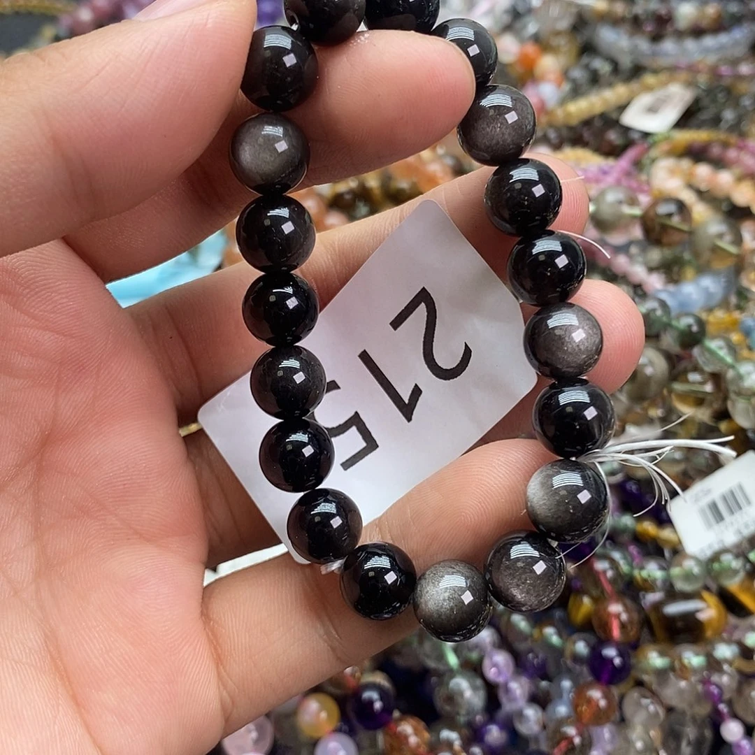 黑曜岩未镶嵌手链手链
