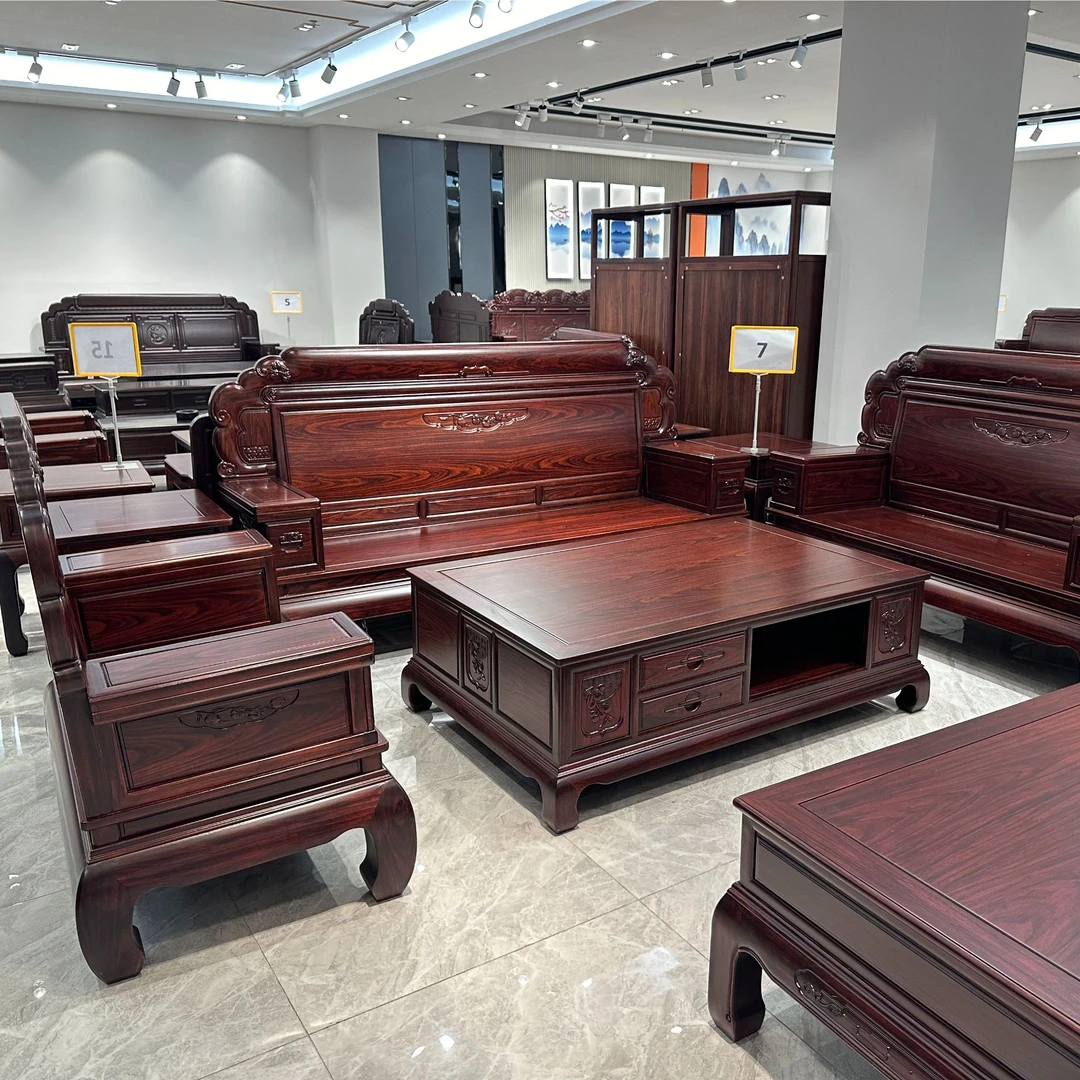 沙发新中式实木沙发客厅家用别墅成套两用大户型