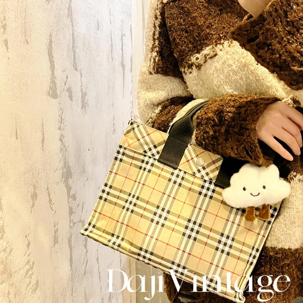 大吉中古/Burberry博柏利格纹手提包
