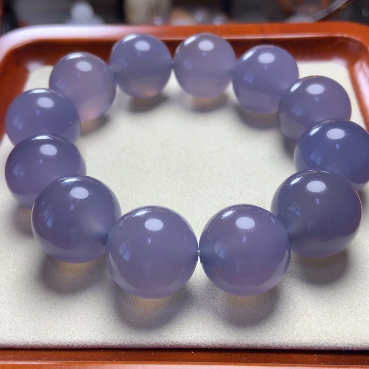 玛瑙/玉髓手串未镶嵌冰底 帝王紫