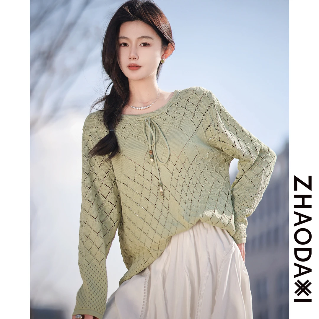 【赵大喜】现货！春风镂空针织衫 | 冰爽丝 镂空舒适软糯 圆领