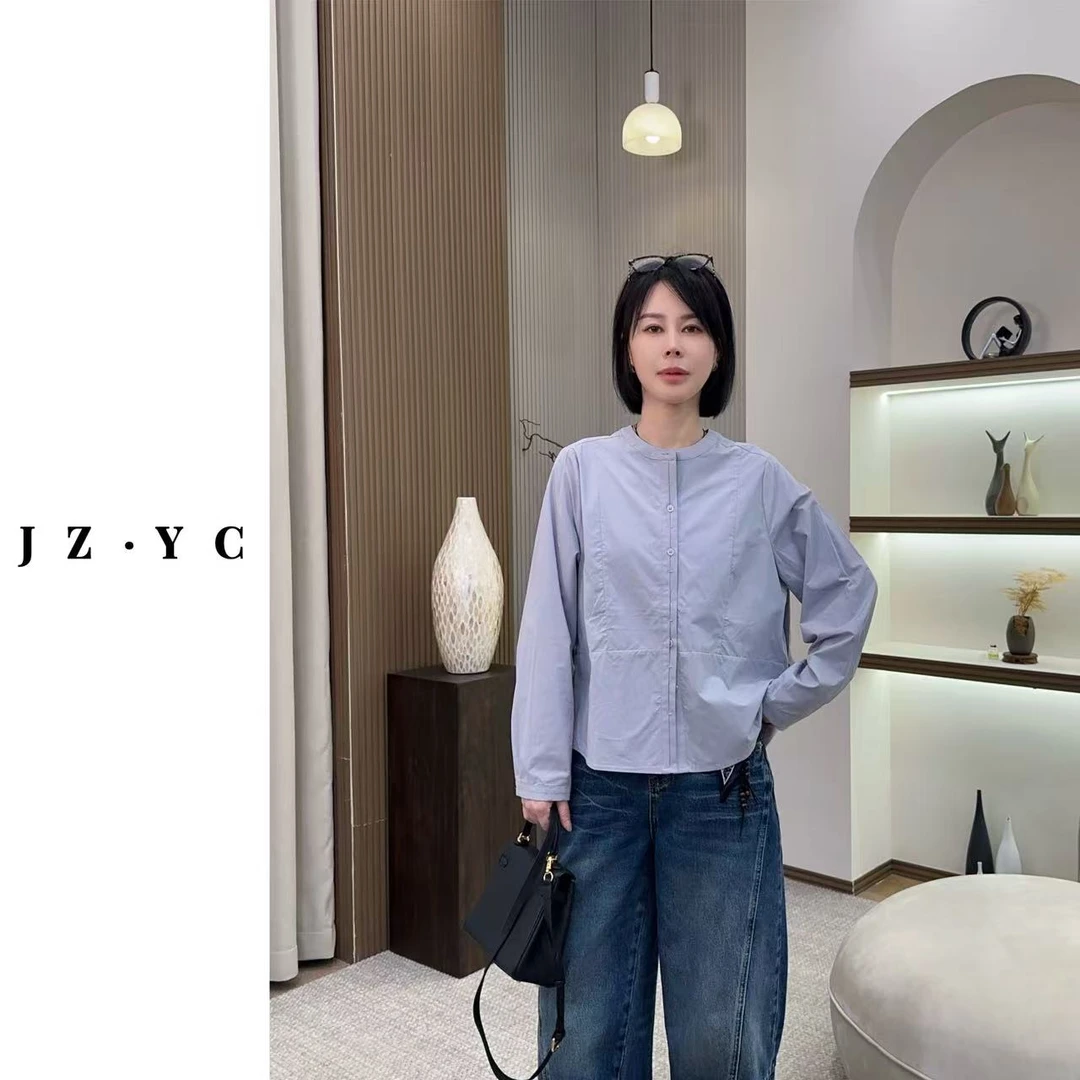 【洁子推荐】 2025早秋新款257871韩版圆领小香风休闲衬衫JZYC