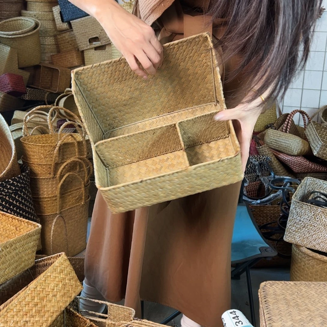 编织带草编包/草编收纳盒微瑕疵