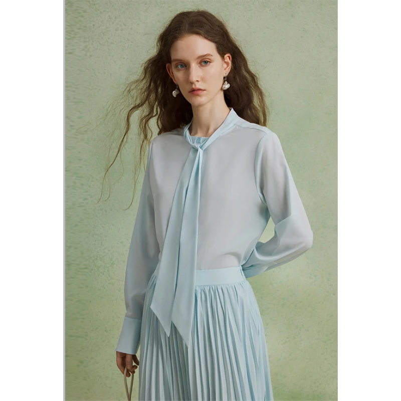 CP【楠哥专属】小众时尚套装法式气质蓝色衬衫AS5BA155+AS5BA156