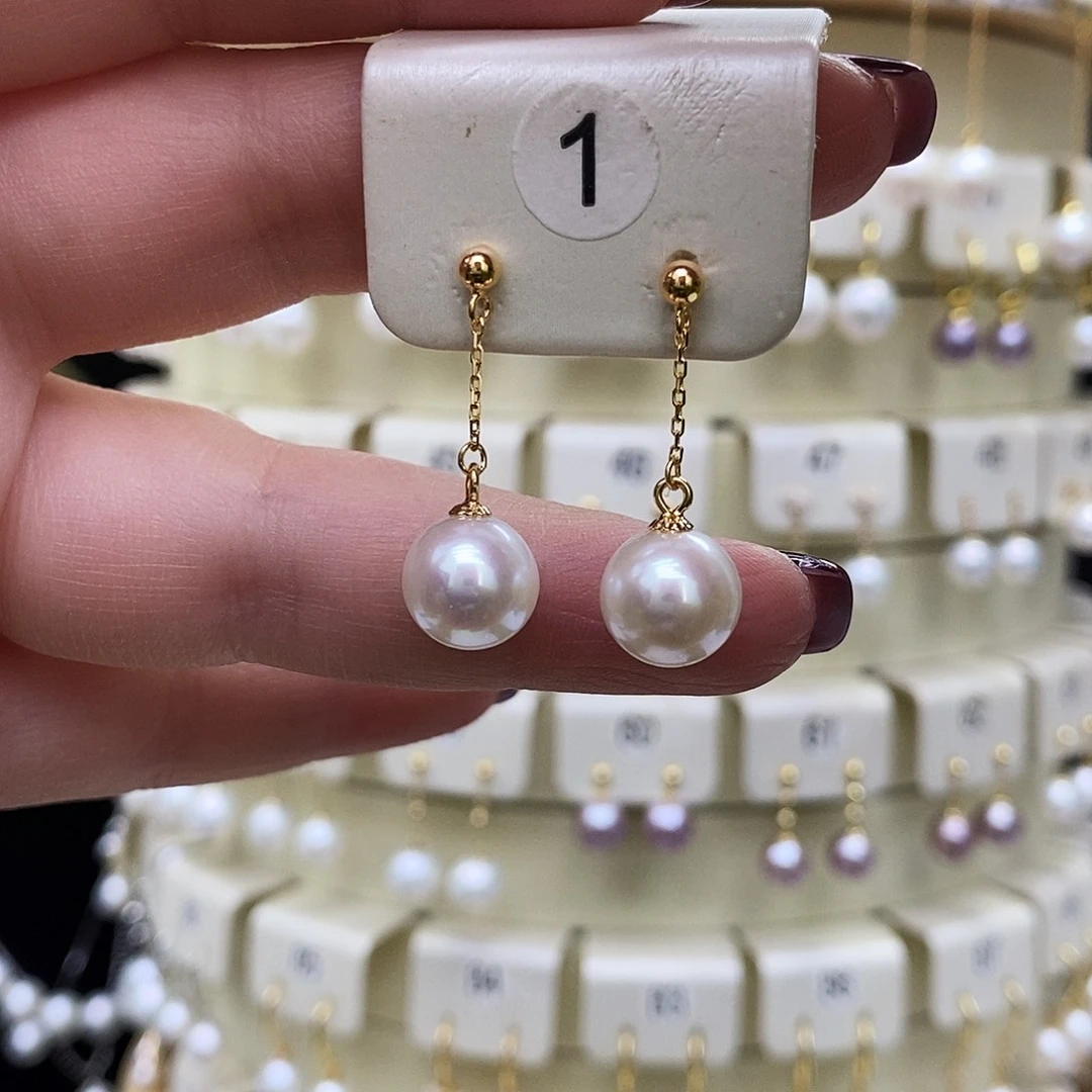 淡水珍珠耳饰银S925镶嵌