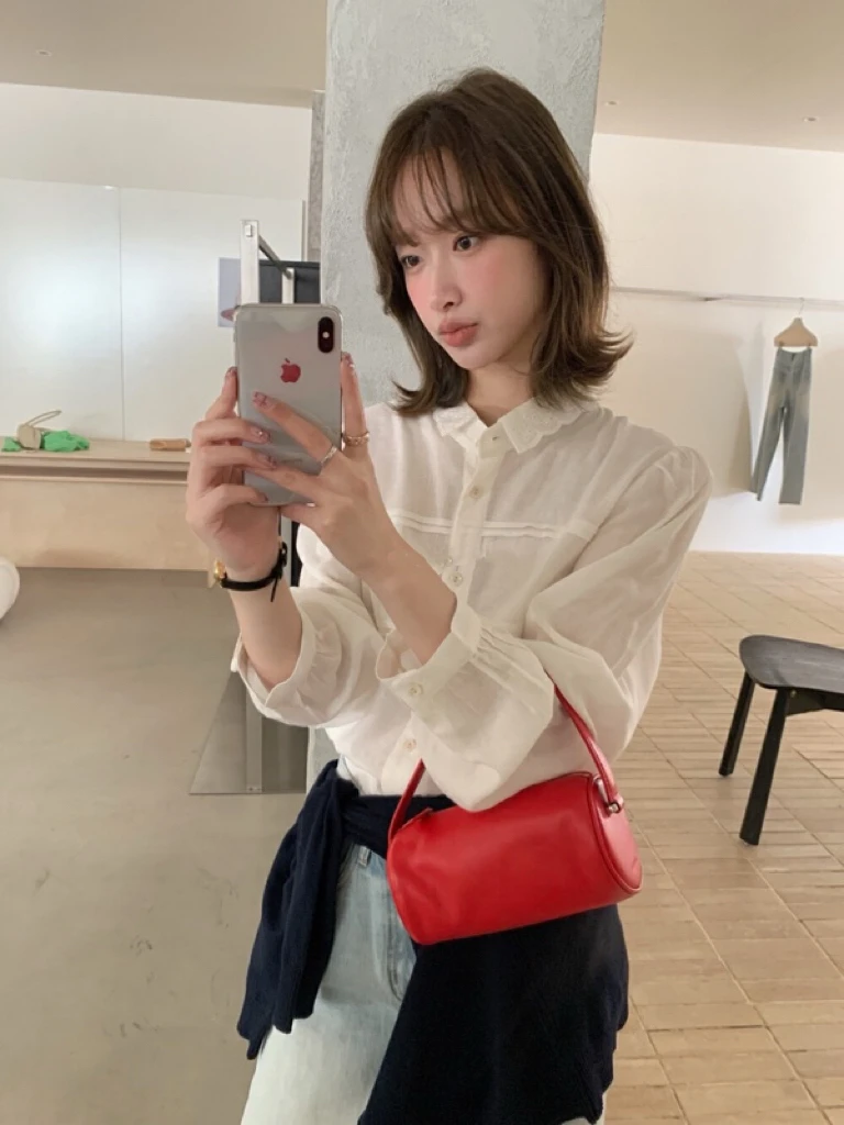 27368韩货翻领花边衬衫洋气时尚蕾丝衫6813