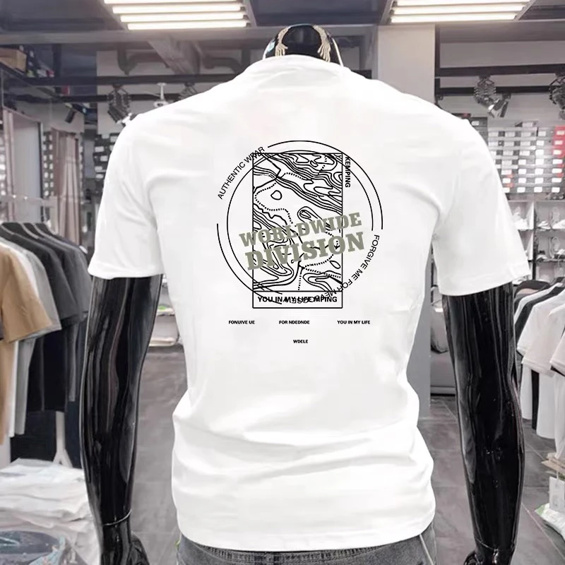 时尚美式痞帅短袖T恤青年男女款夏季ins潮牌街头宽松圆领上衣chic