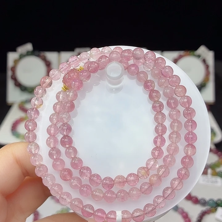 碧玺未镶嵌手链5.3mm±