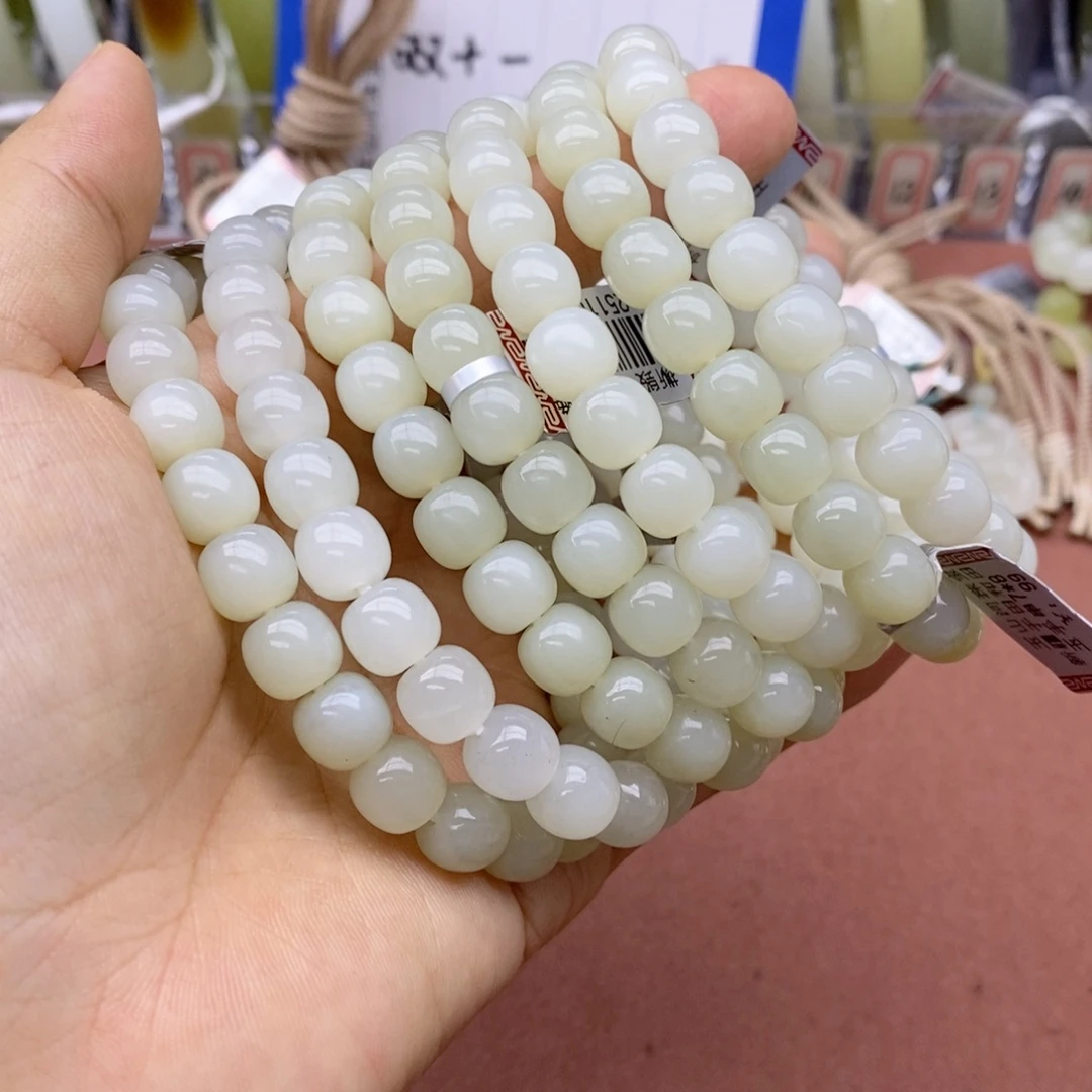 和田玉未镶嵌手串卡8