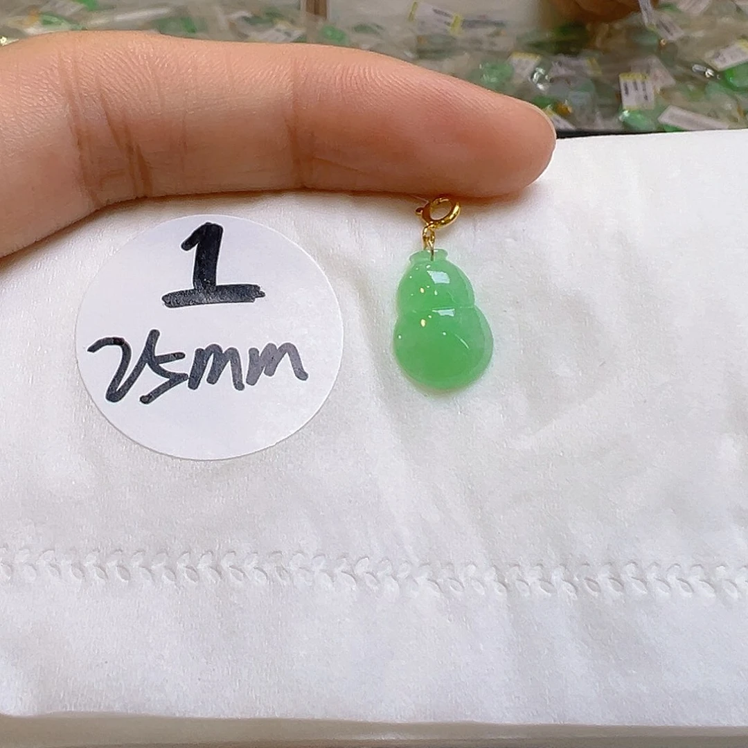 翡翠18K金镶嵌吊坠(不含链)我