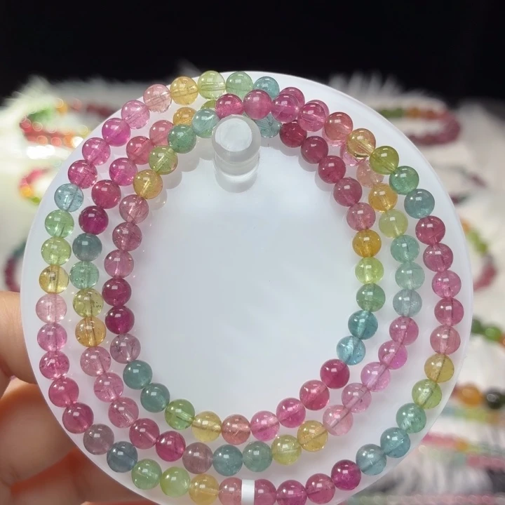 碧玺未镶嵌手链5.1mm±