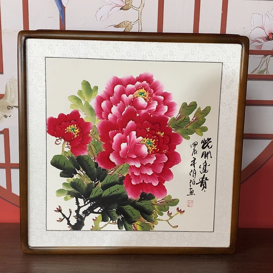 国画带框尺寸63✖️63带框包邮