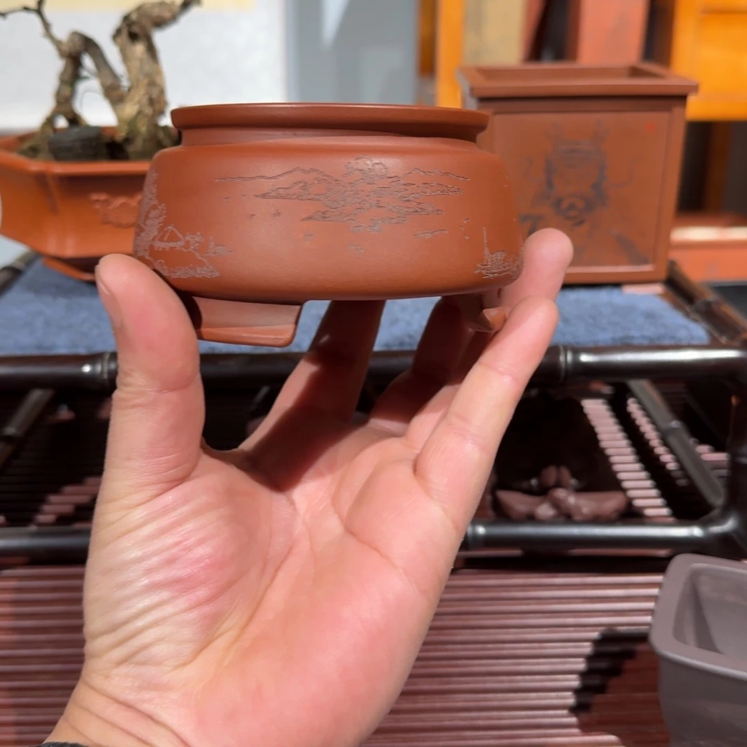 紫砂花盆原矿紫泥