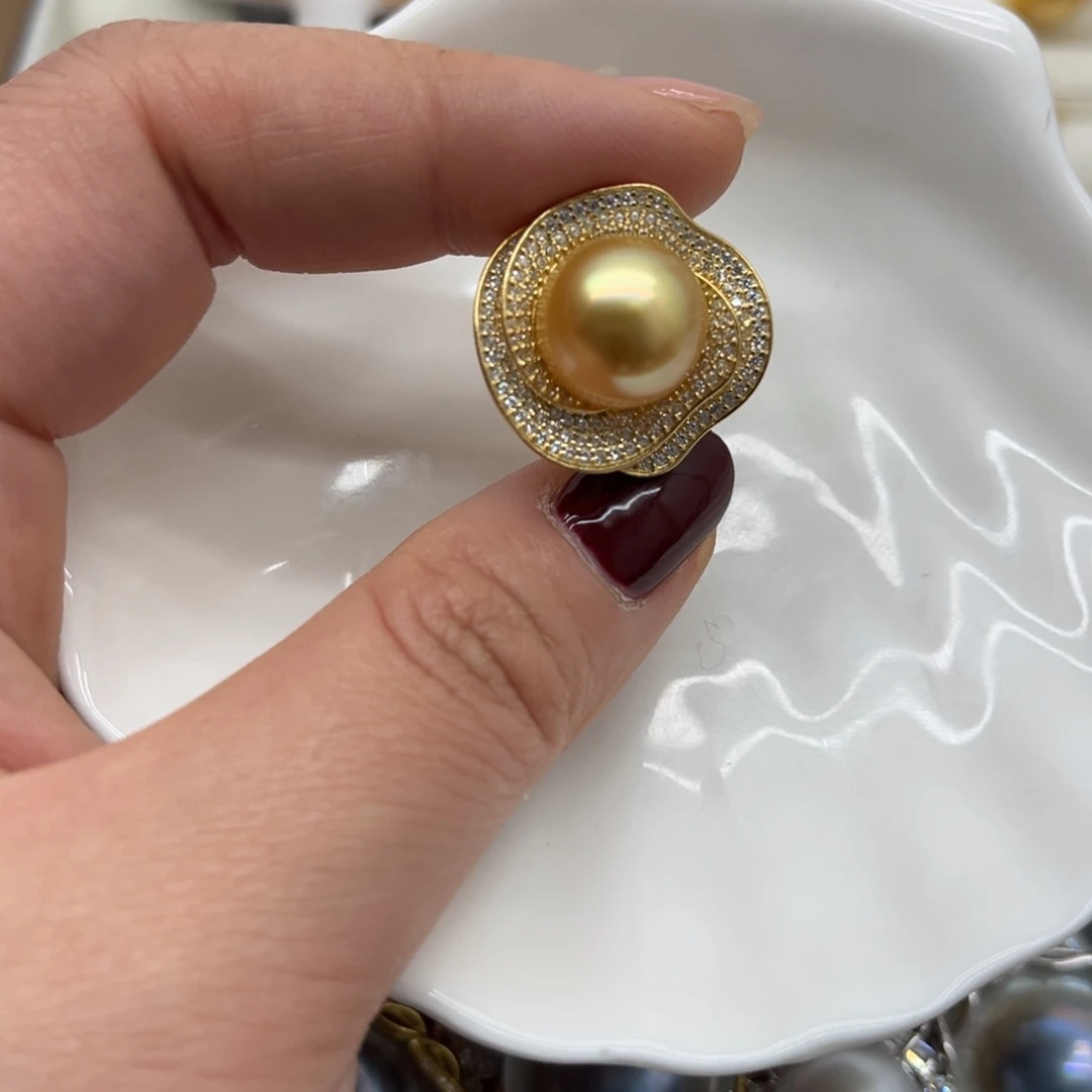 海水珍珠银S925镶嵌戒指