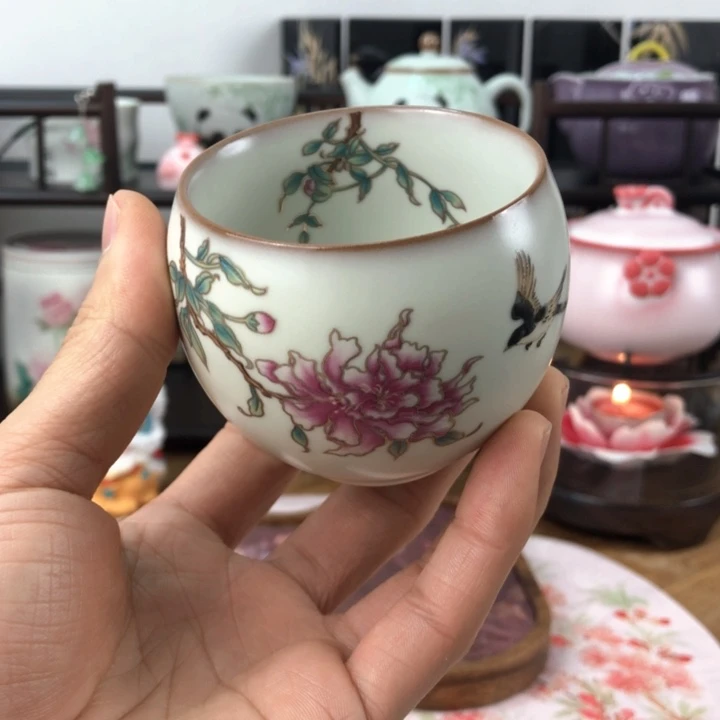 芍药花猪油冻龙蛋主人杯