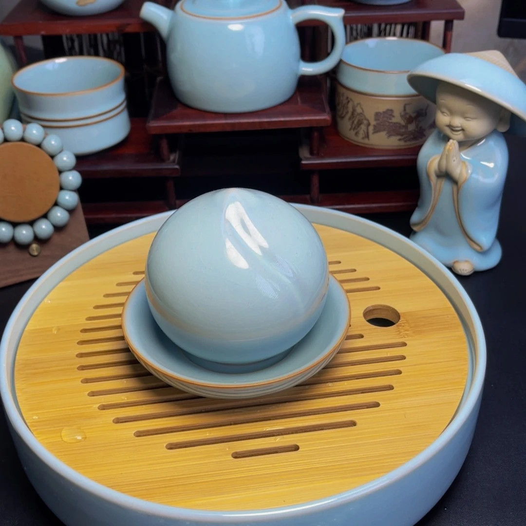 【闪购商品】汝州单壶，天青，串，壶，盖碗