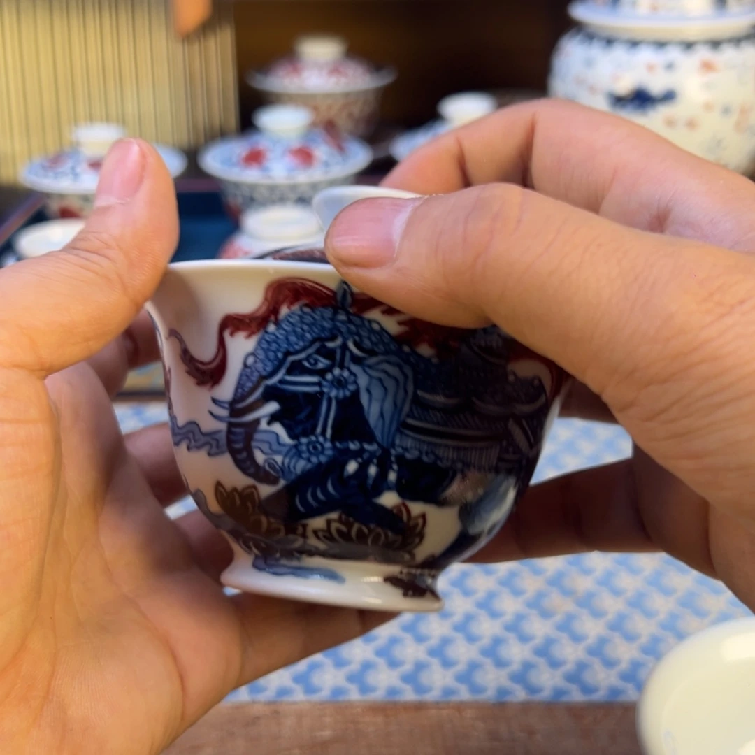 盖碗微瑕景德镇茶器百宝箱