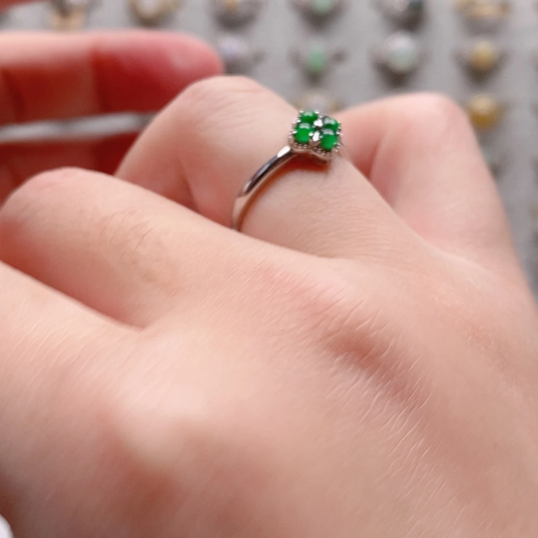 翡翠银S925镶嵌戒指