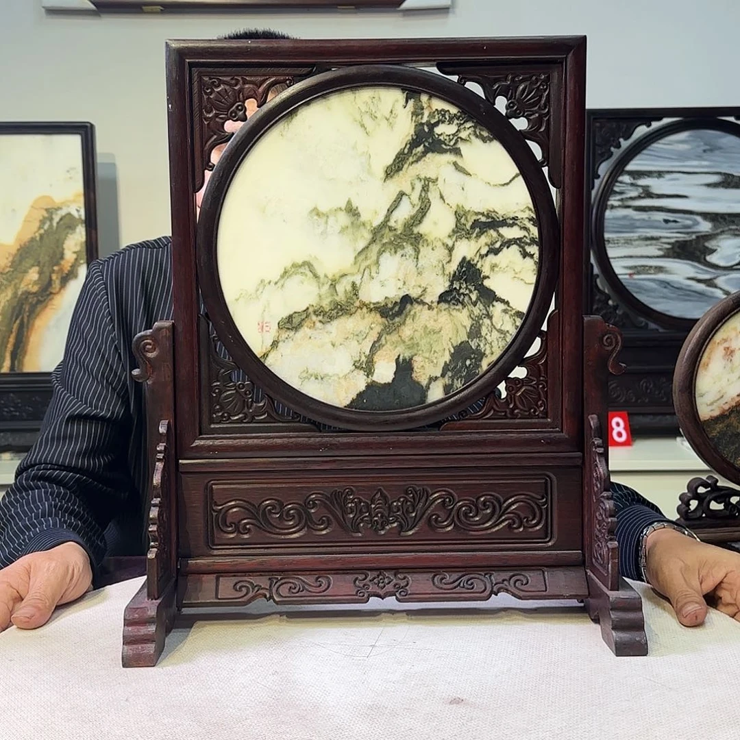 用***范石材天然大理石画屏风38×45