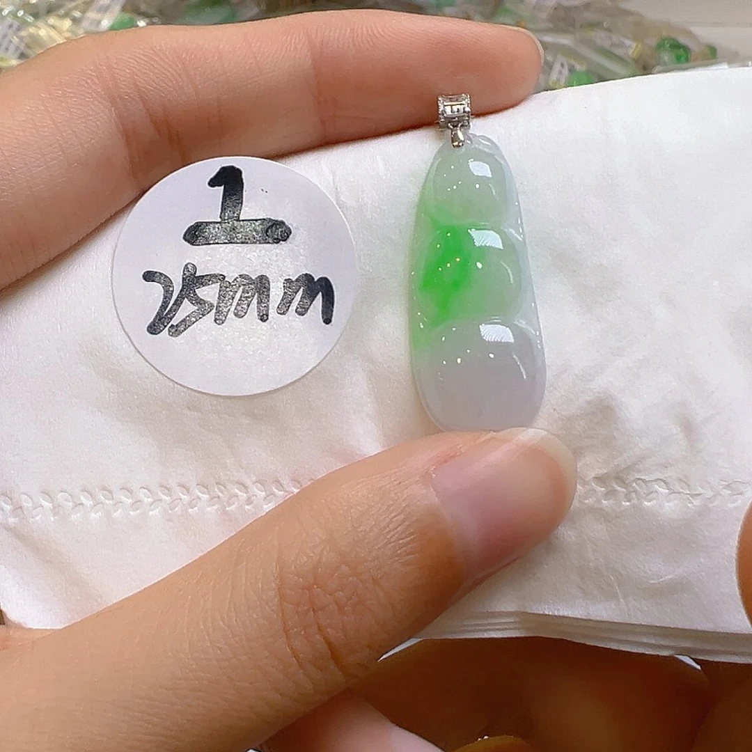 翡翠18K金镶嵌吊坠(不含链)翡翠