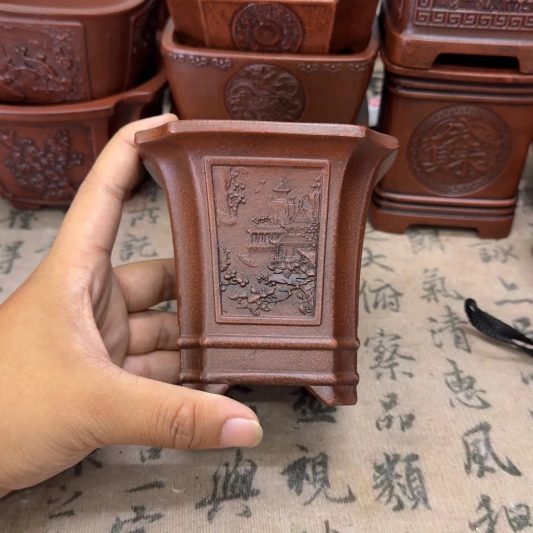 紫砂花盆9x10内经紫砂花盆