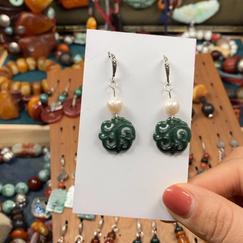 【闪购商品】翡翠耳饰未镶嵌耳环