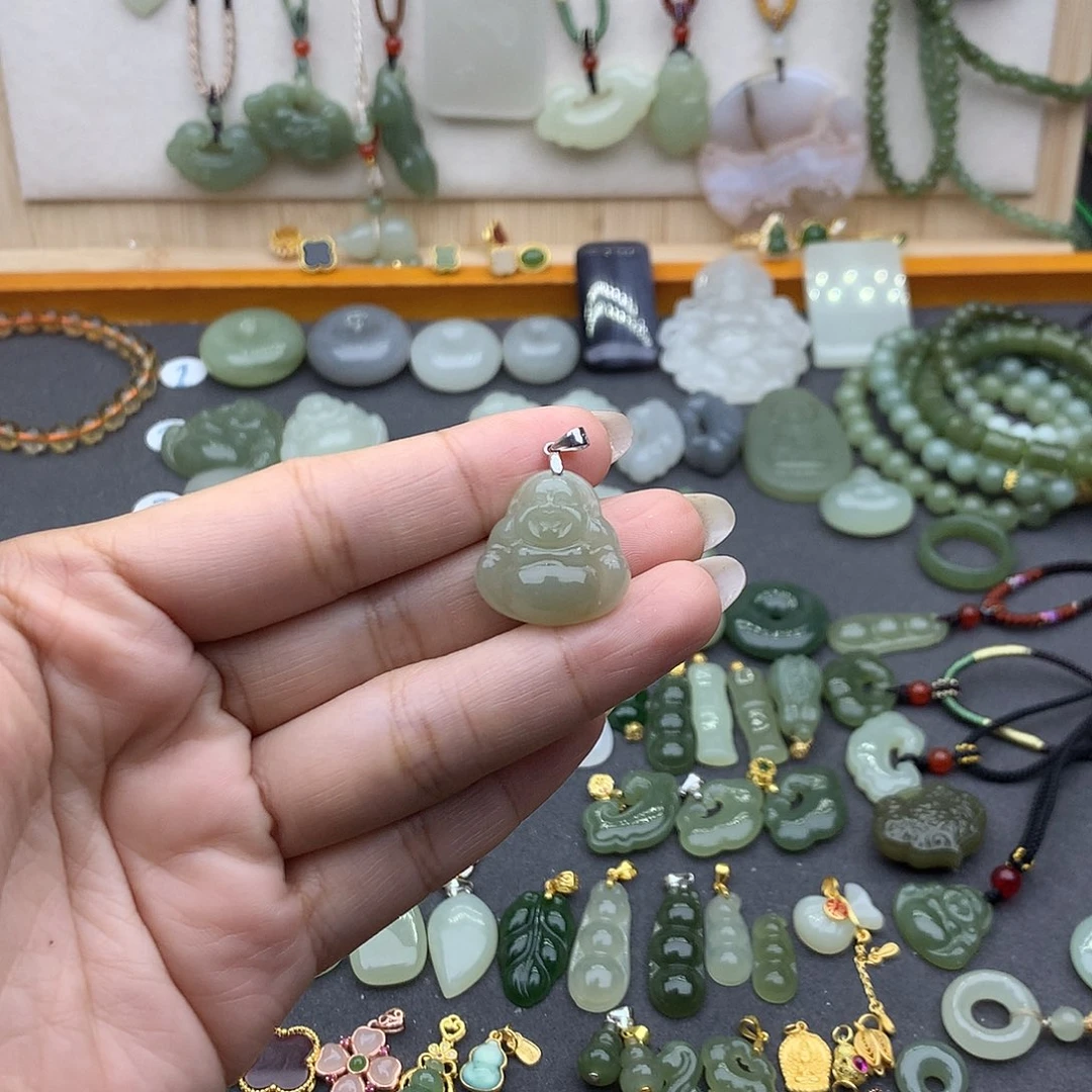 和田玉吊坠(不含链)银S925镶嵌