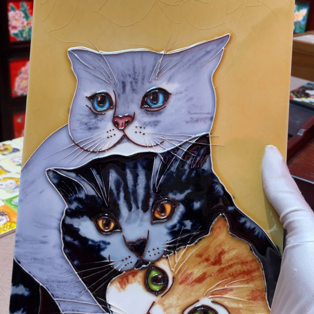 陶瓷20*30叠叠猫