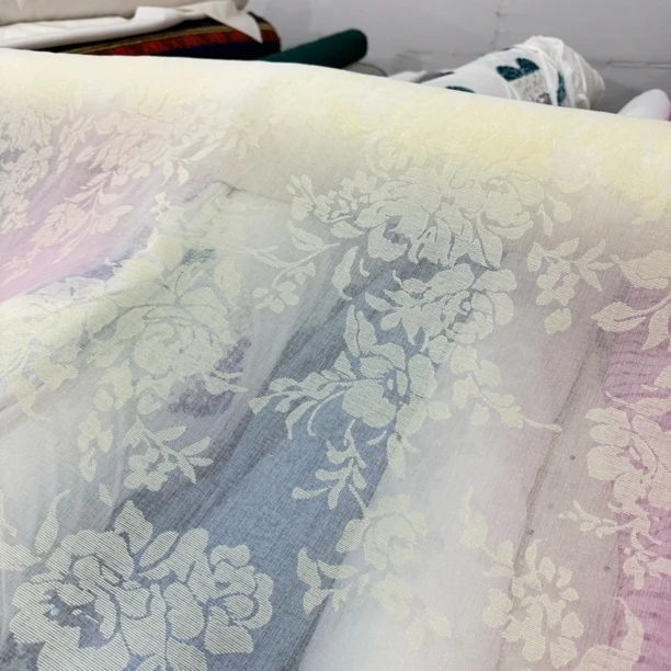 107  提花网纱裙子面料 8米价