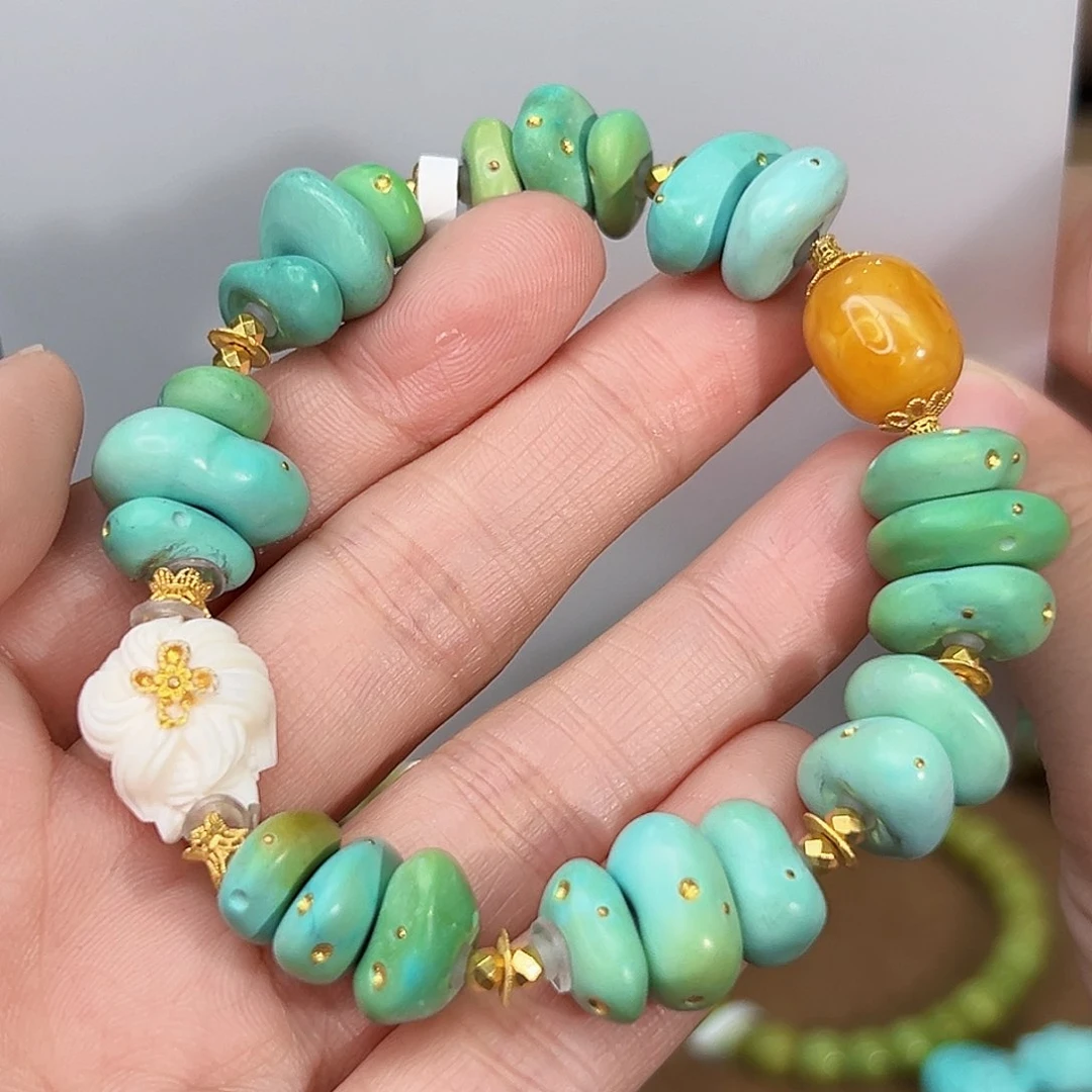 绿松石珠宝奇石18K金镶嵌