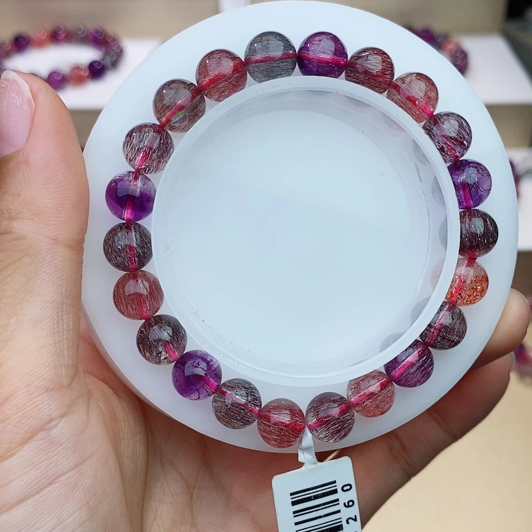 未镶嵌水晶手链黑加仑超七8+