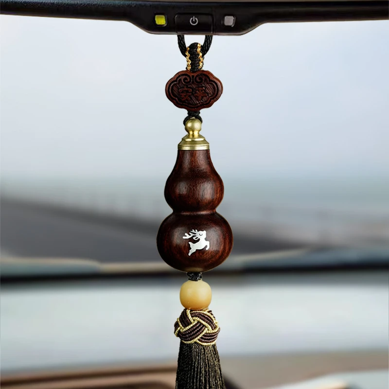 车载紫檀葫芦挂件车上出入平安吊坠车内2025后视镜挂饰男士高端