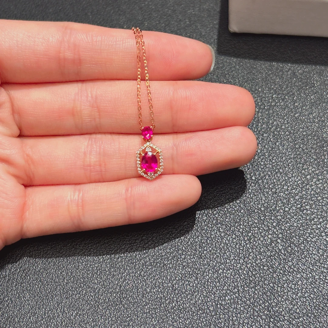 孤品  18K金 红宝石项链  W204845
