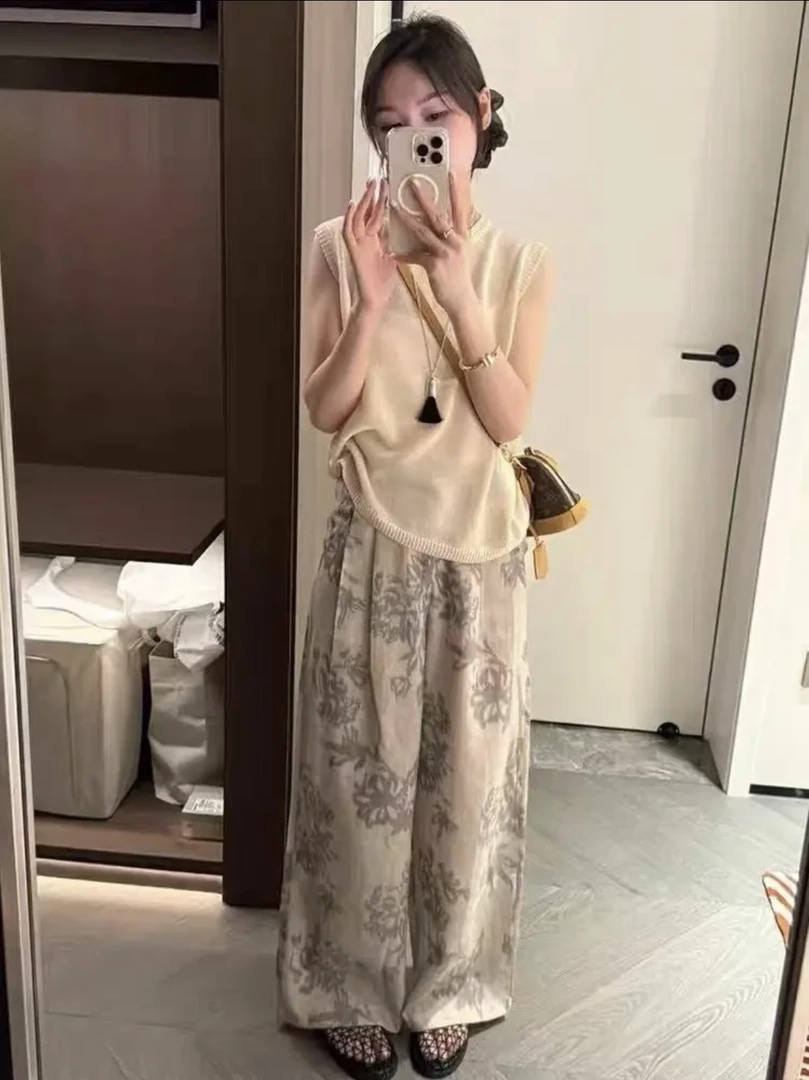 夏季青花瓷薄款短裤直筒裤休闲裤扎染新中式透气百搭防紫外线