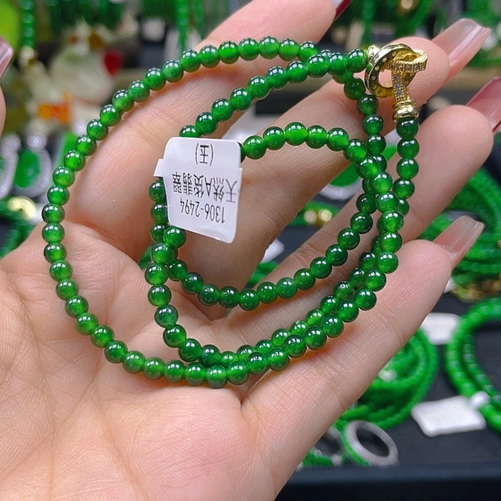 翡翠未镶嵌颈饰翡翠锁骨链4