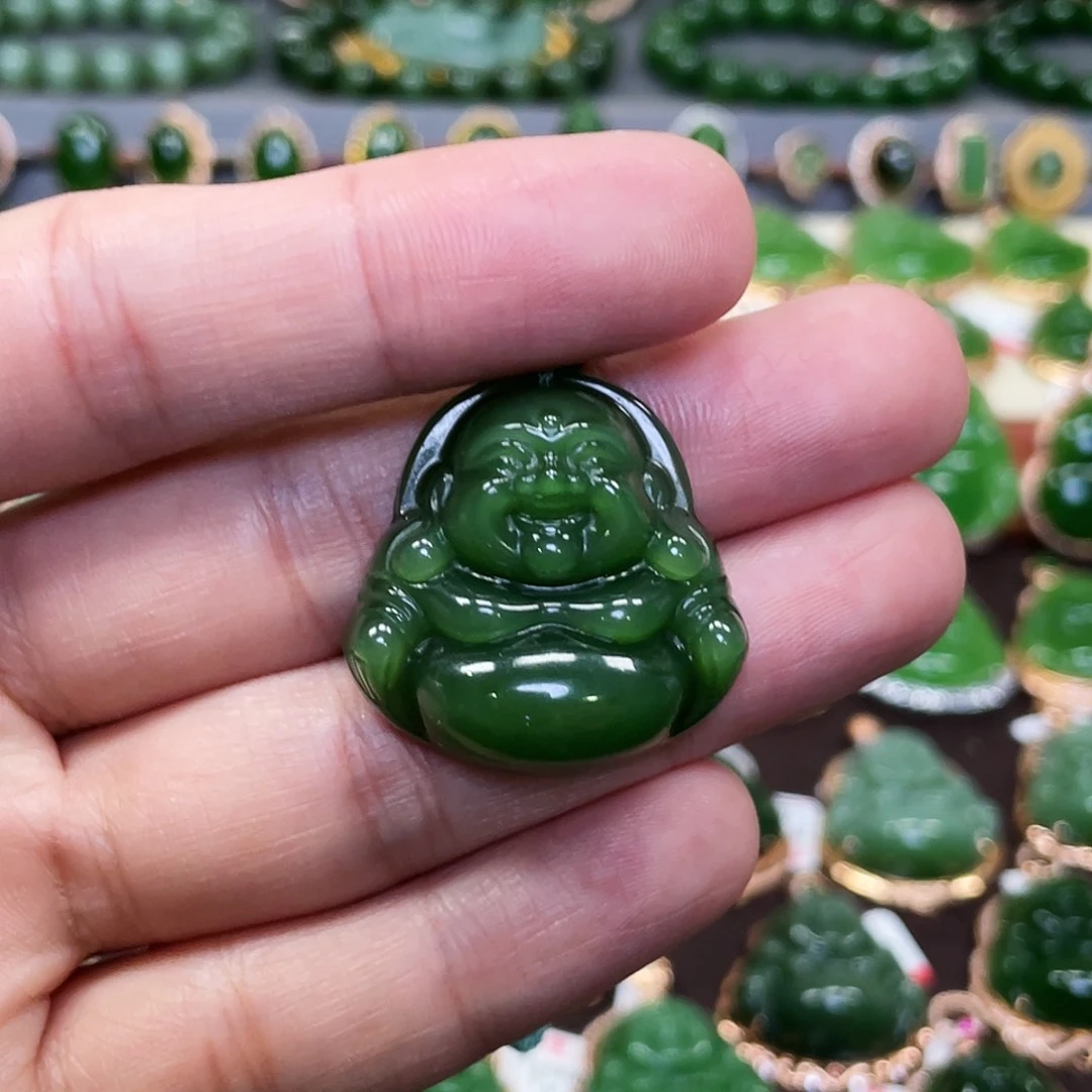 和田玉颈饰未镶嵌小*睛佛公30mm